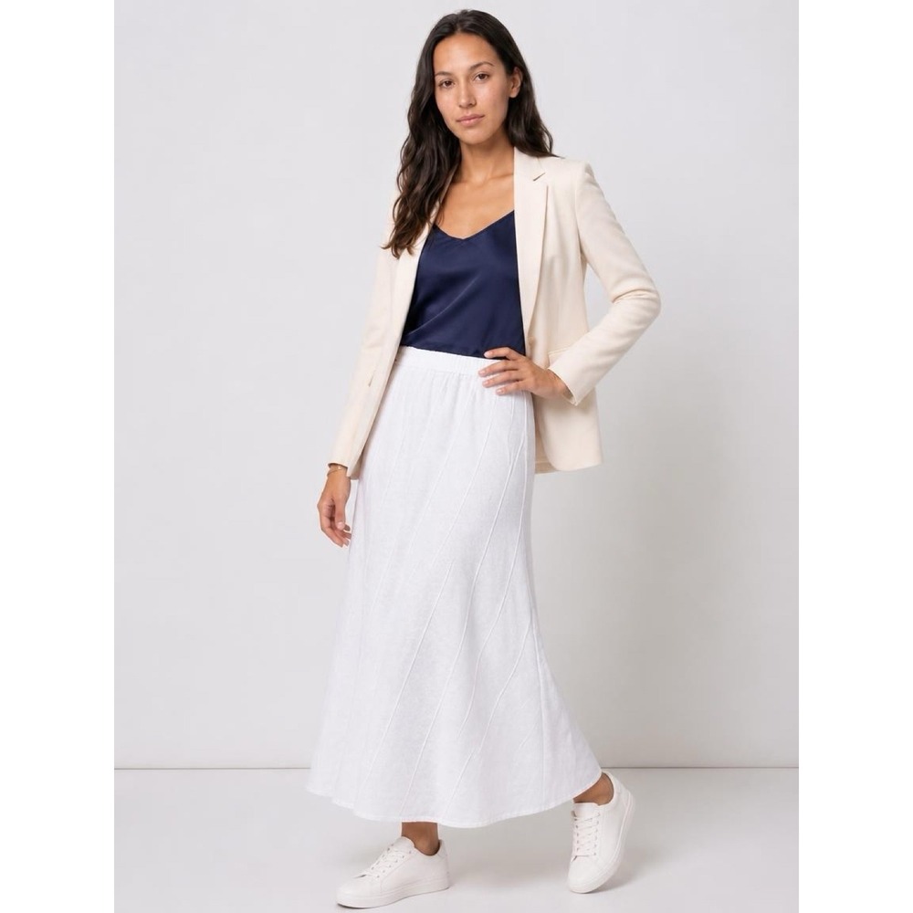 NWT Neiman Marcus‎ White Linen Skirt / Size Sm / NEVER WORN